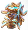 5x16mm Matte Transparent AB Glass Dagger Beads